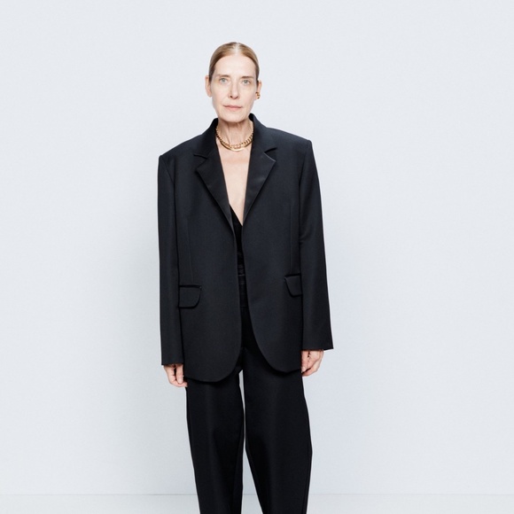 New RAEY Black Wool Oversized Blazer L/XL - Picture 1 of 9